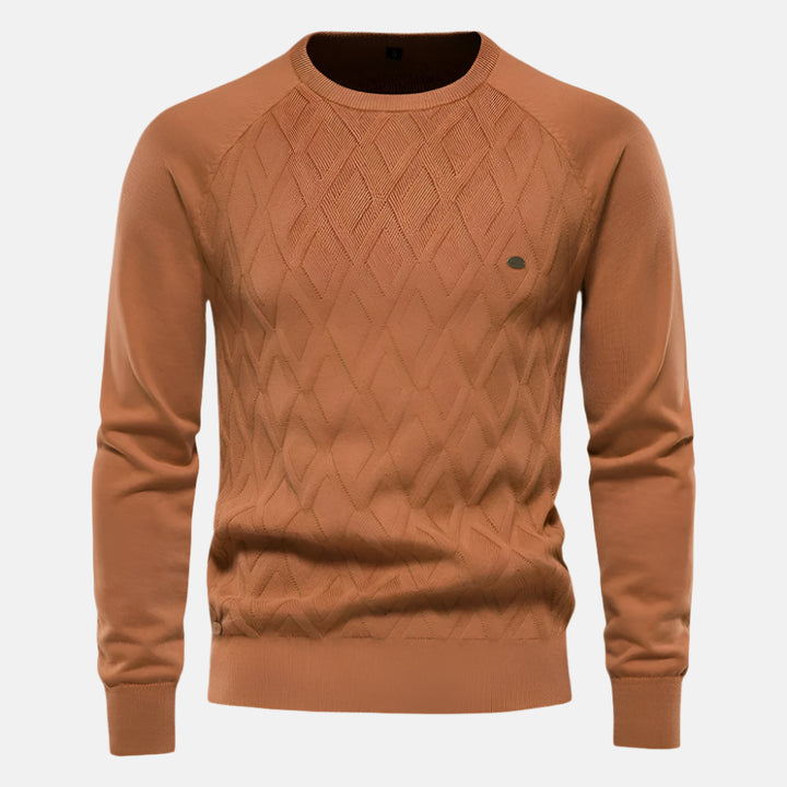 Luca Pullover | Lässiger gestrickter Herrenpullover mit Rundhalsausschnitt für den Winter