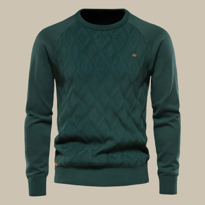 Luca Pullover | Lässiger gestrickter Herrenpullover mit Rundhalsausschnitt für den Winter