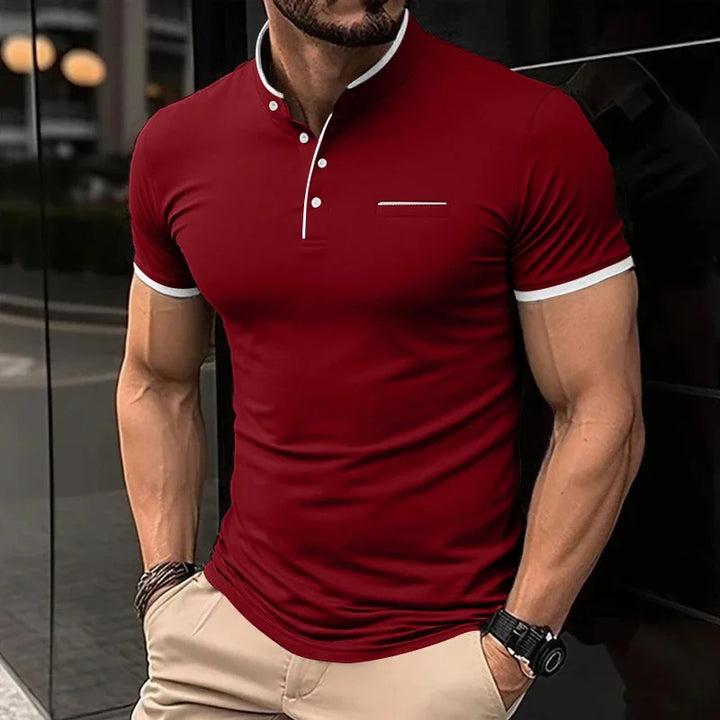 Henley T-shirt für Herren -  Elegantes T-shirt mit Brusttasche für Sommer