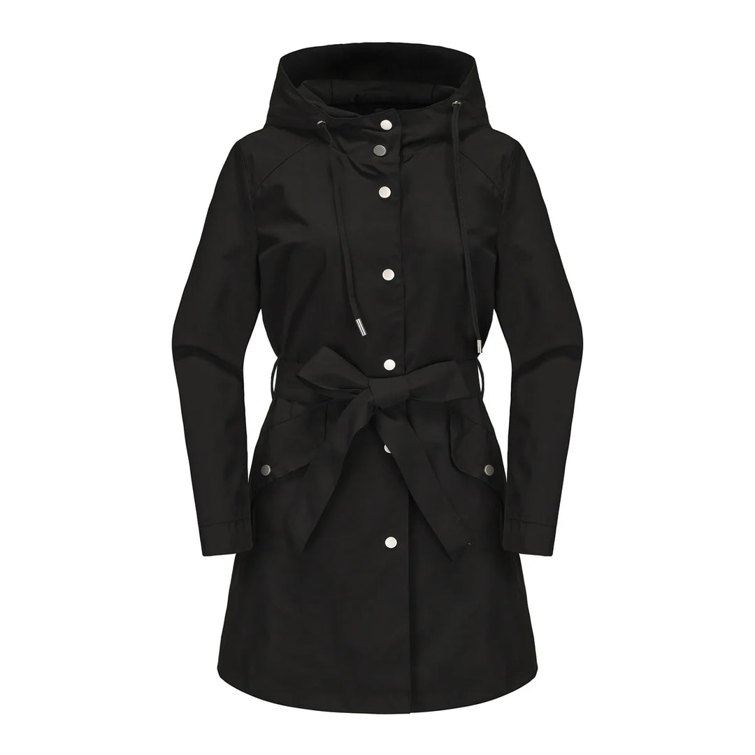 Carmen Regenjacke -  Wasserfeste Lange Damen Jacke mit Kapuze