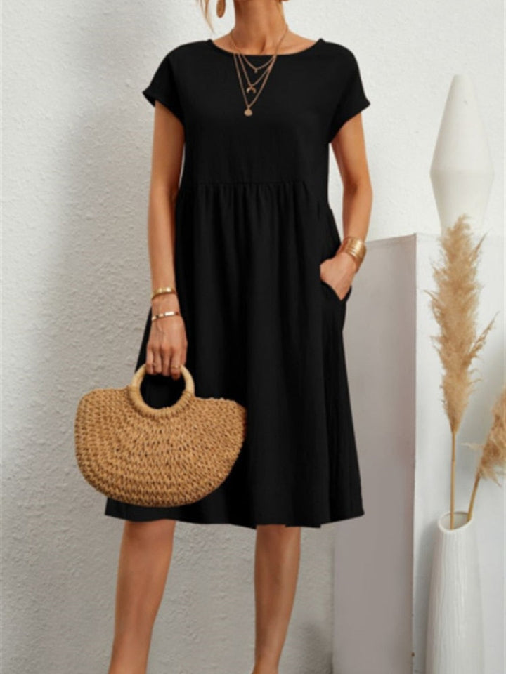 Toscana Casual Kleid - Modisch mittellanges Kleid für Frauen
