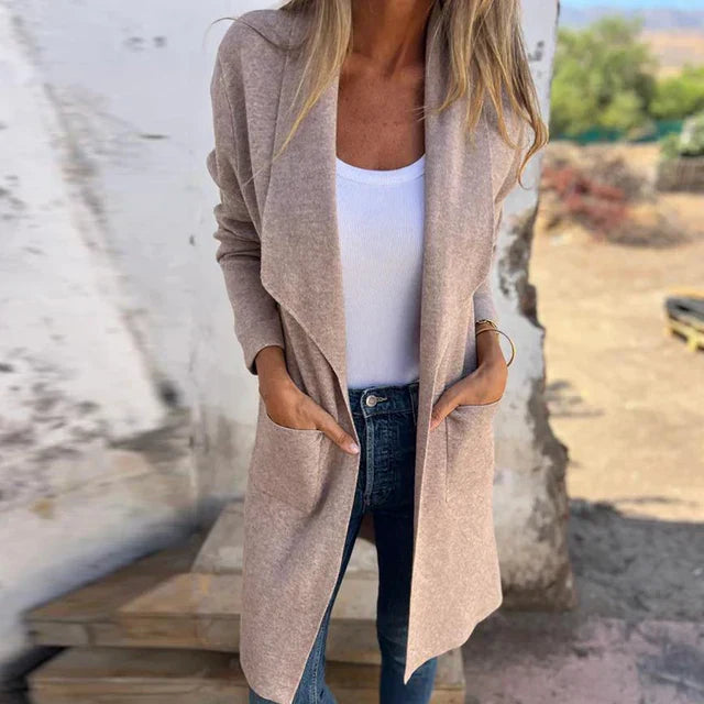 Strickjacke für Damen - Eleganter Übergangsjacke mit Taschen