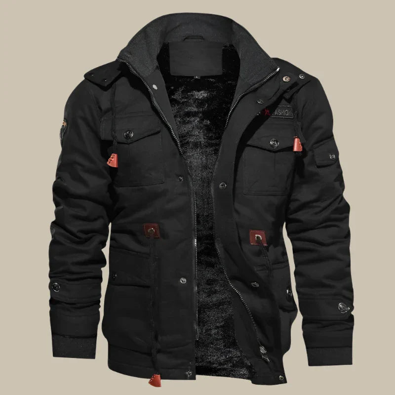 Iron Winterjacke Herren | Wattierte wasserdichte Winterjacke mit Kragen