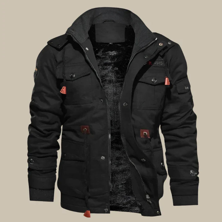 Iron Winterjacke Herren | Wattierte wasserdichte Winterjacke mit Kragen