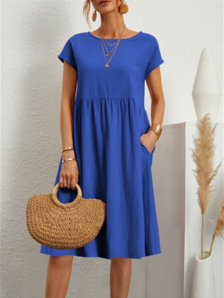 Toscana Casual Kleid - Modisch mittellanges Kleid für Frauen