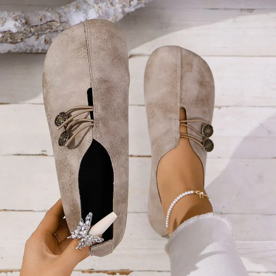Halbschuhe für Damen - Bequeme Loafers mit fußbett für Sommer