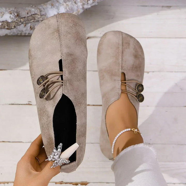 Halbschuhe für Damen - Bequeme Loafers mit fußbett für Sommer
