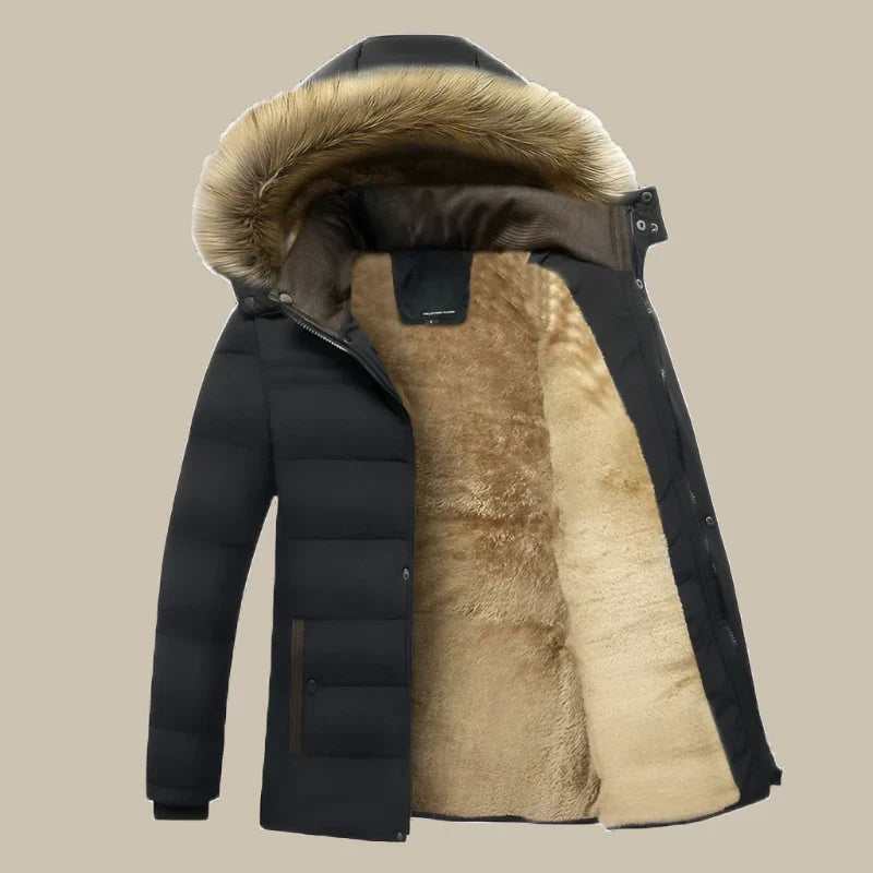 Barbor Parka | Langer warmer wasserdichter Wintermantel für Herren mit Fleecefutter