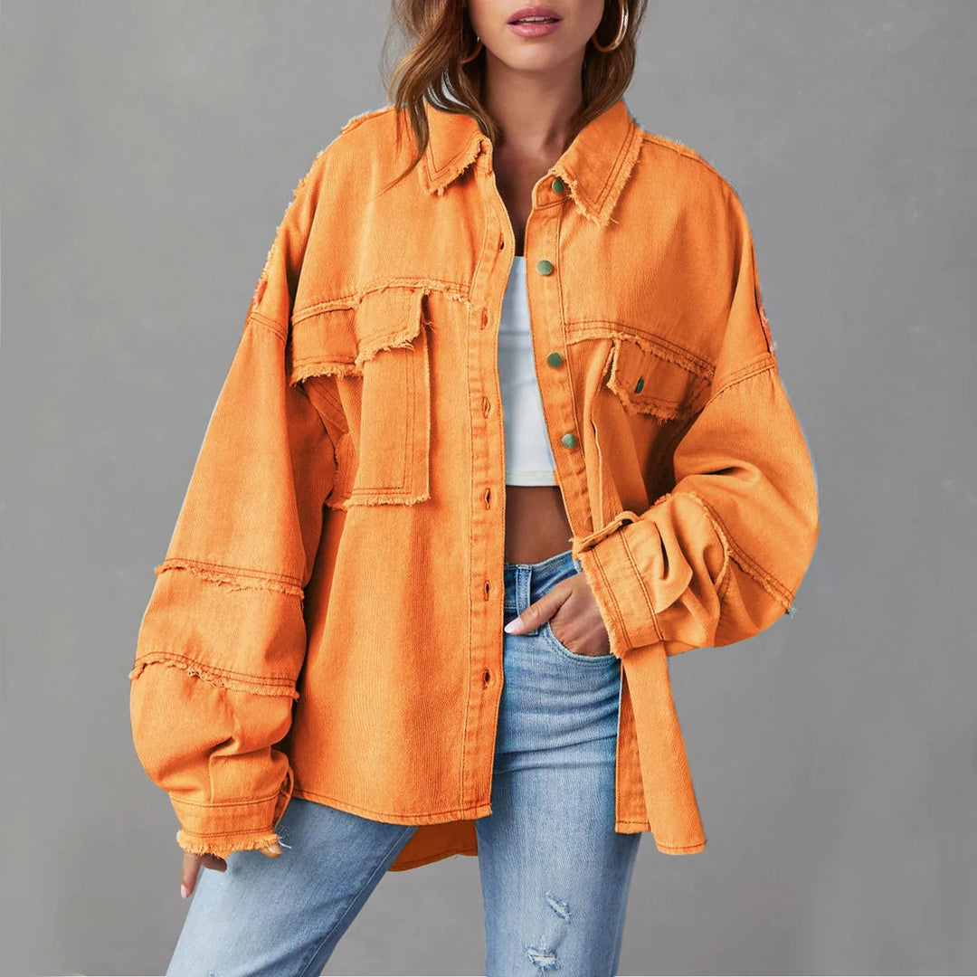 Jeansjacke für den Herbst - Trendy Oversized Übergangsjacke für Damen