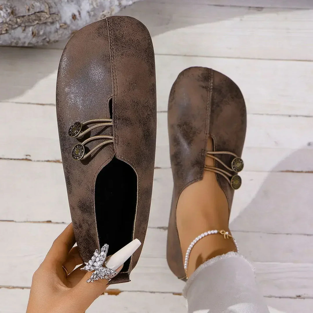 Halbschuhe für Damen - Bequeme Loafers mit fußbett für Sommer