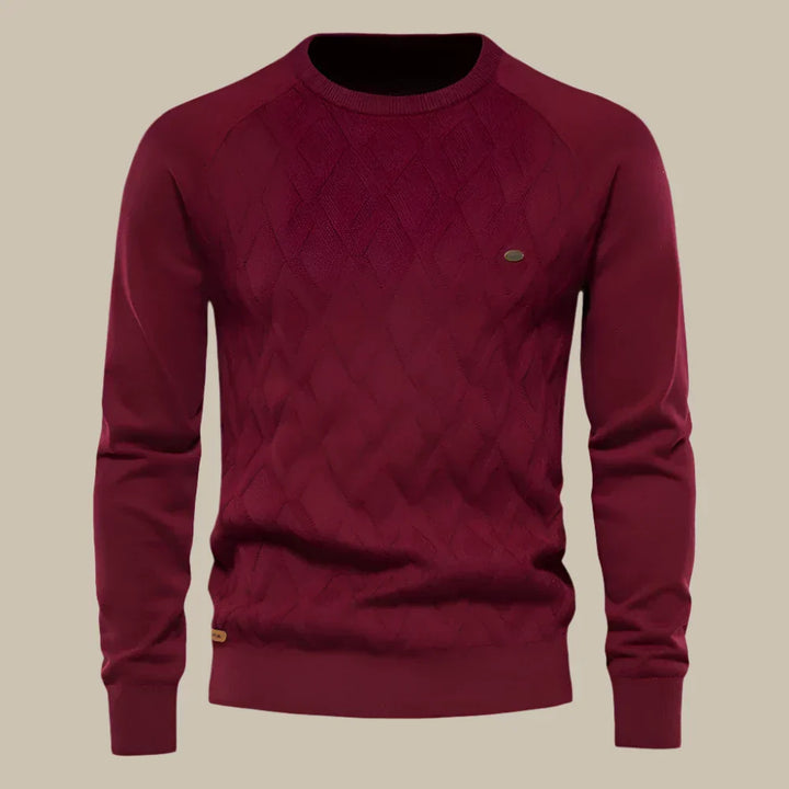 Luca Pullover | Lässiger gestrickter Herrenpullover mit Rundhalsausschnitt für den Winter
