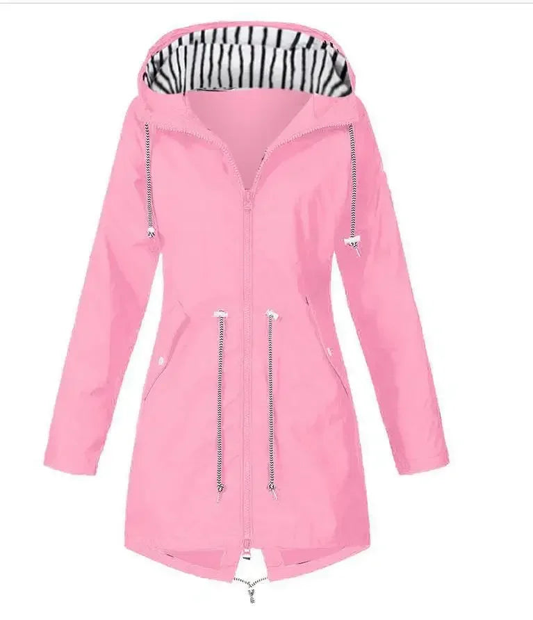Viva Regenjacke -  Wasserfeste Lange Damen Jacke mit Kapuze