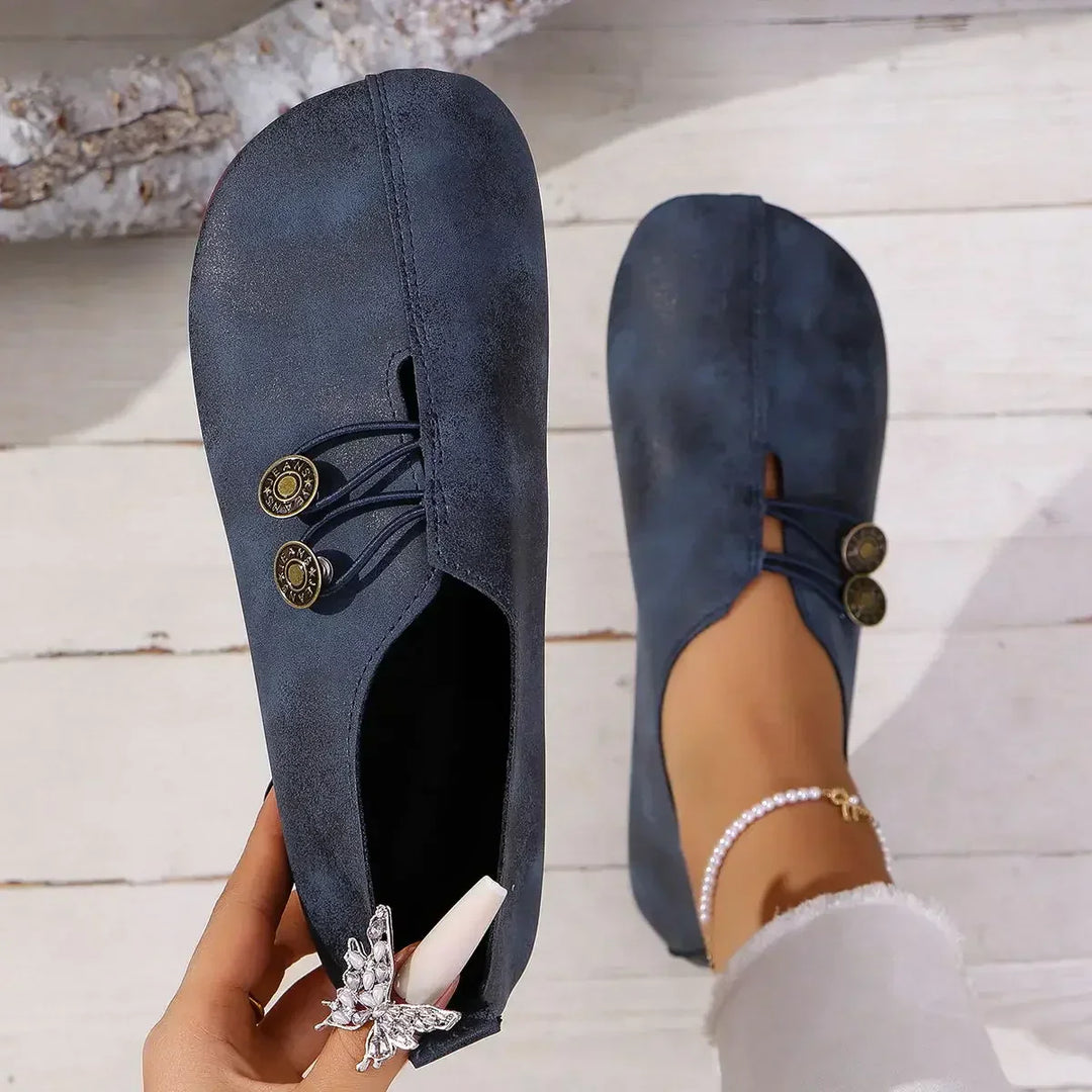 Halbschuhe für Damen - Bequeme Loafers mit fußbett für Sommer