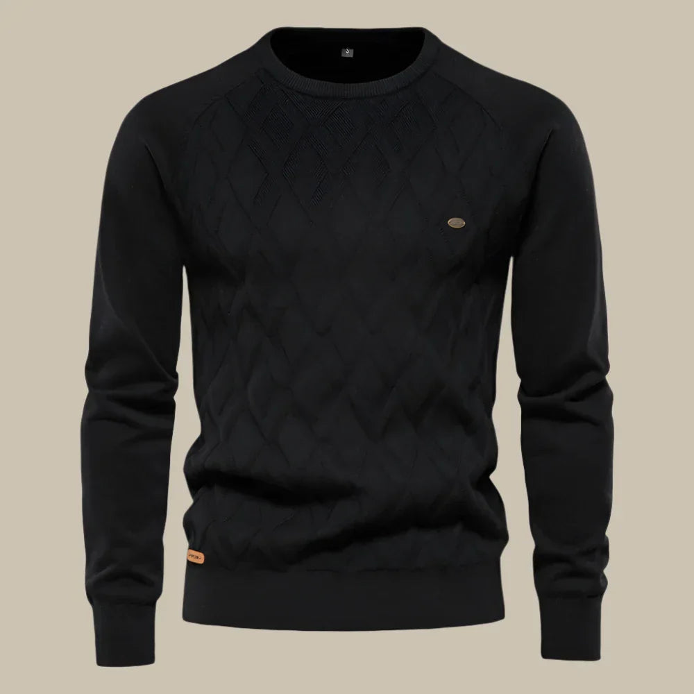 Luca Pullover | Lässiger gestrickter Herrenpullover mit Rundhalsausschnitt für den Winter
