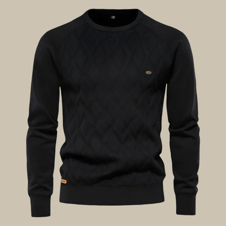 Luca Pullover | Lässiger gestrickter Herrenpullover mit Rundhalsausschnitt für den Winter