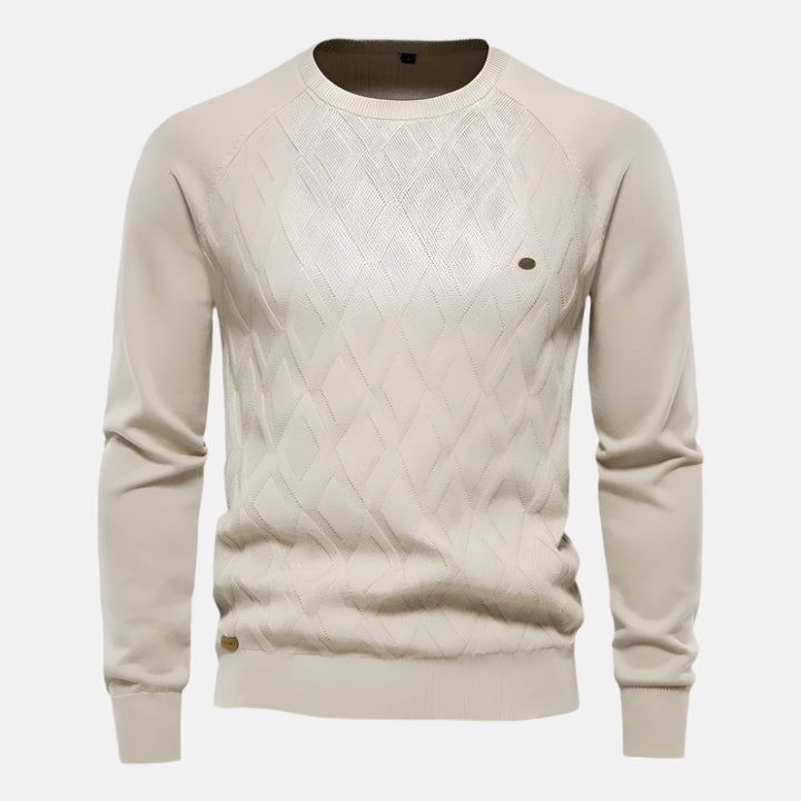 Luca Pullover | Lässiger gestrickter Herrenpullover mit Rundhalsausschnitt für den Winter