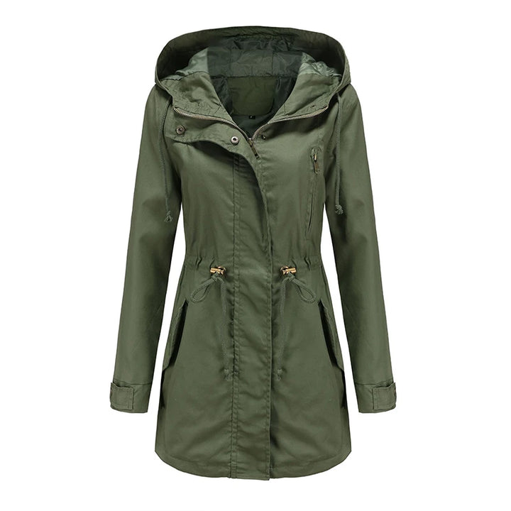 Mila Regenjacke -  Wasserfeste Lange Damen Jacke mit Kapuze