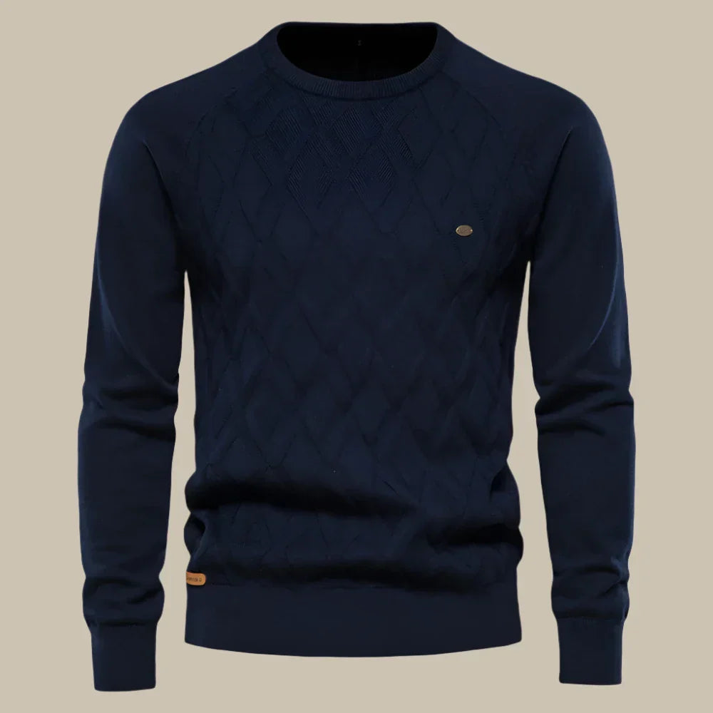 Luca Pullover | Lässiger gestrickter Herrenpullover mit Rundhalsausschnitt für den Winter