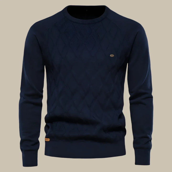 Luca Pullover | Lässiger gestrickter Herrenpullover mit Rundhalsausschnitt für den Winter