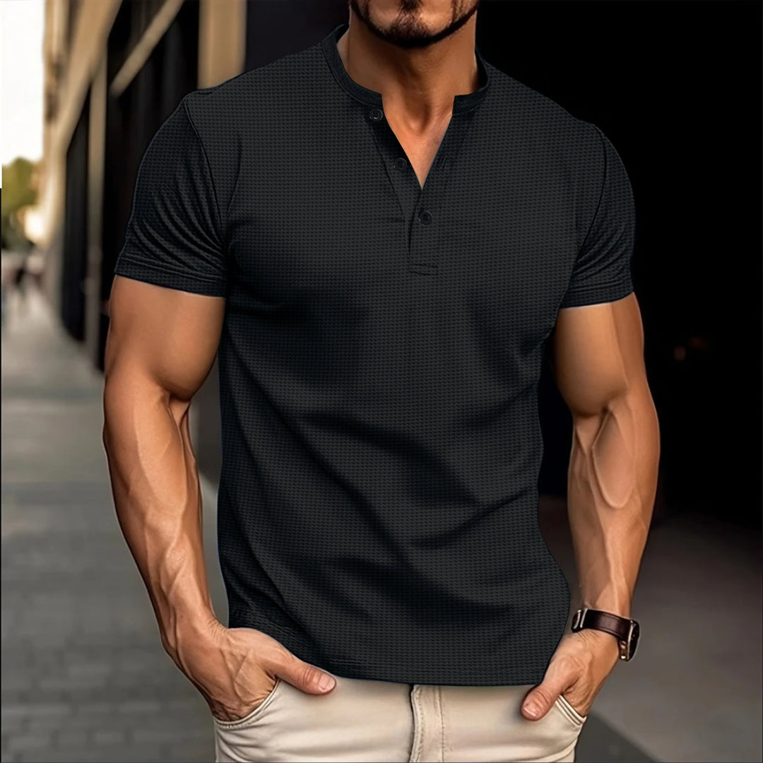 Henley T-shirt für Herren -  Elegantes T-shirt für den Sommer
