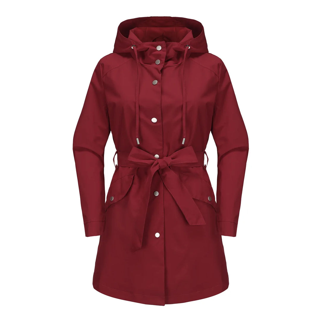 Carmen Regenjacke -  Wasserfeste Lange Damen Jacke mit Kapuze