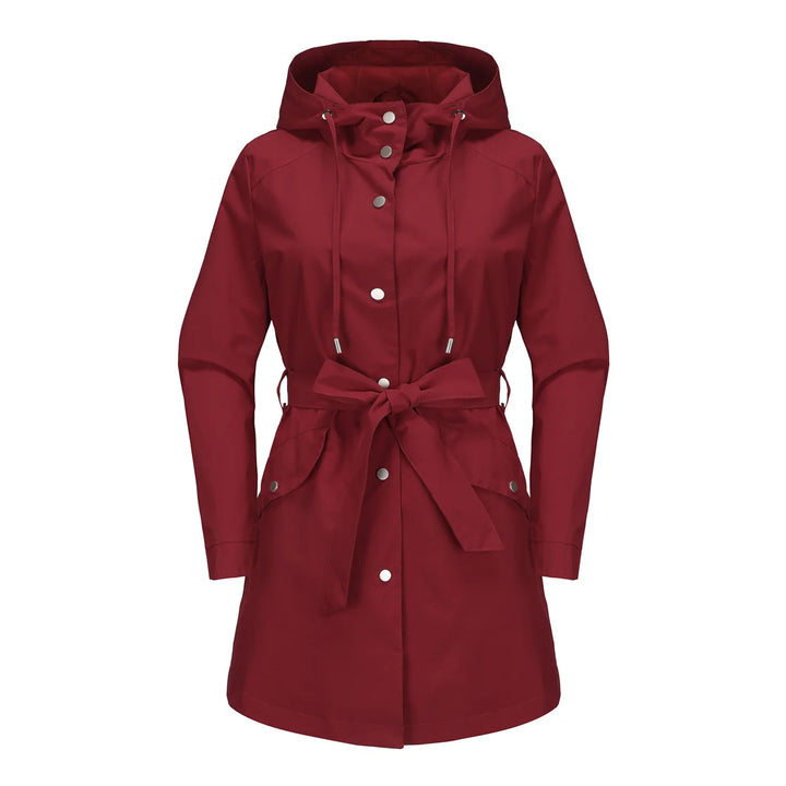 Carmen Regenjacke -  Wasserfeste Lange Damen Jacke mit Kapuze