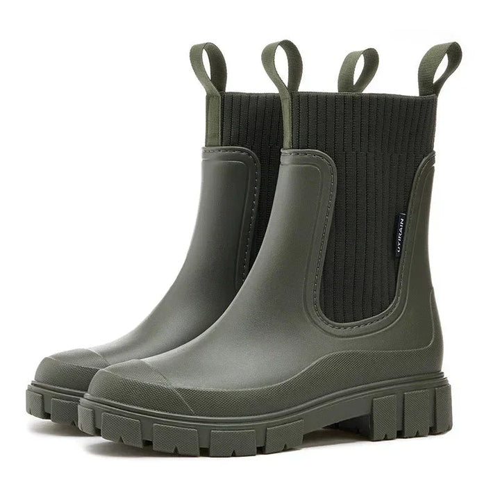 Regenstiefel für den Herbst - Stylische Warme Wasserdichte Gummistiefel mit Komfort für Damen