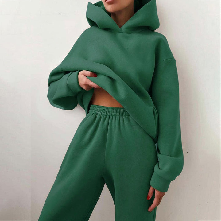 Loscini Loungeweat Set | Zweiteiler-set mit Hoodie und Jogger Für Damen