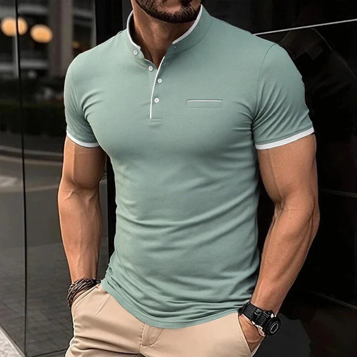 Henley T-shirt für Herren -  Elegantes T-shirt mit Brusttasche für Sommer
