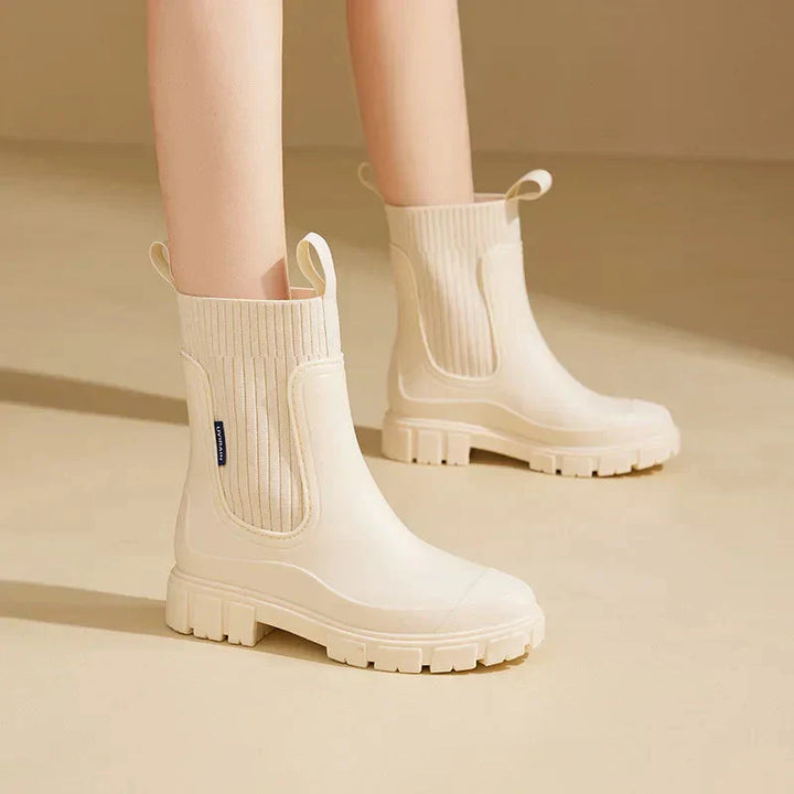 Regenstiefel für den Herbst - Stylische Warme Wasserdichte Gummistiefel mit Komfort für Damen