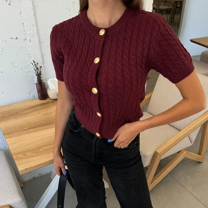 Strickweste für den Herbst - Elegante ärmellose Cardigan mit Knöpfen für Damen