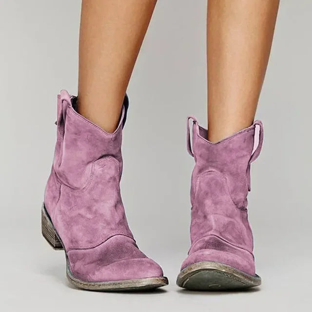 Olivia Stiefeletten | Bequeme Vintage Cowboy-Stiefeletten