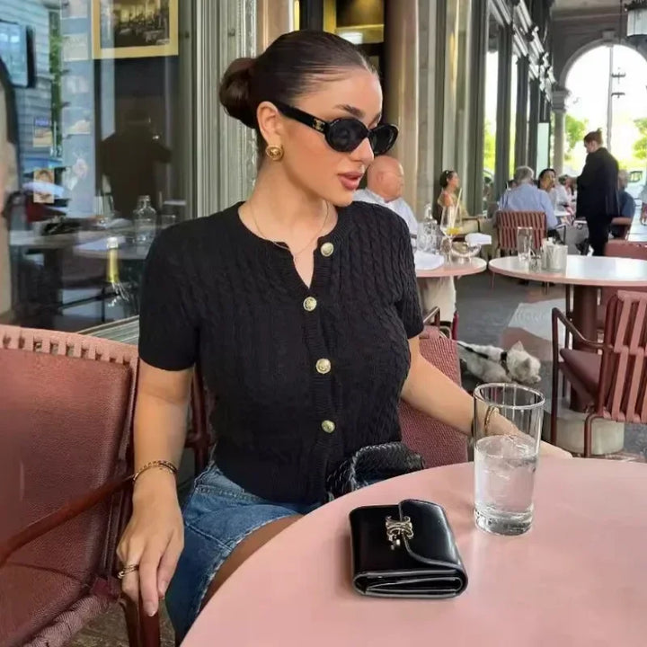 Strickweste für den Herbst - Elegante ärmellose Cardigan mit Knöpfen für Damen