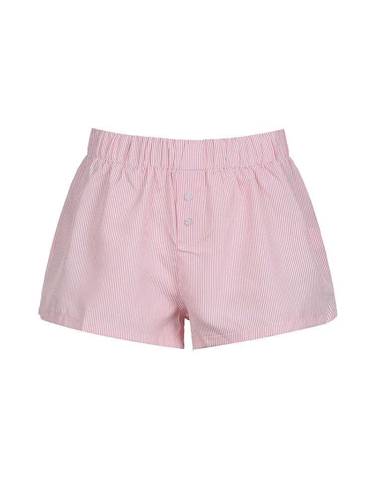 Shorts für Damen - Luftige Gestreifte Kurze Hose für Sommer