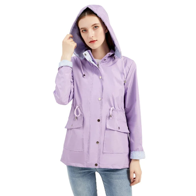 North Regenjacke | Leichte Damen Jacke mit Kapuze Windbreaker