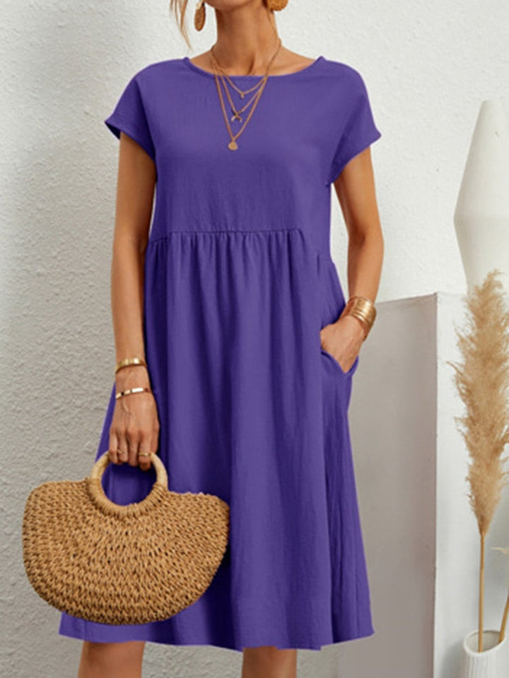 Toscana Casual Kleid - Modisch mittellanges Kleid für Frauen
