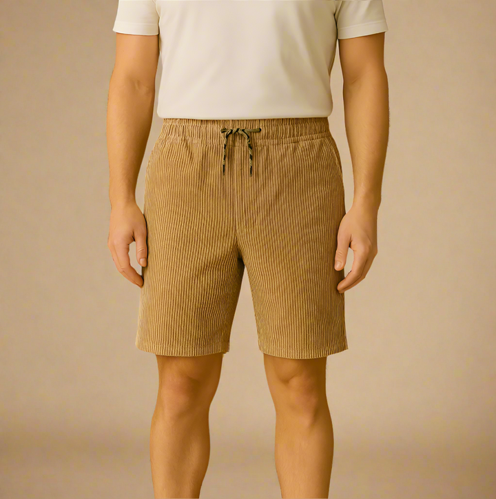 Axel Cord Shorts | Bequeme Grüne Kurze Hose mit Kordelzug für Herren