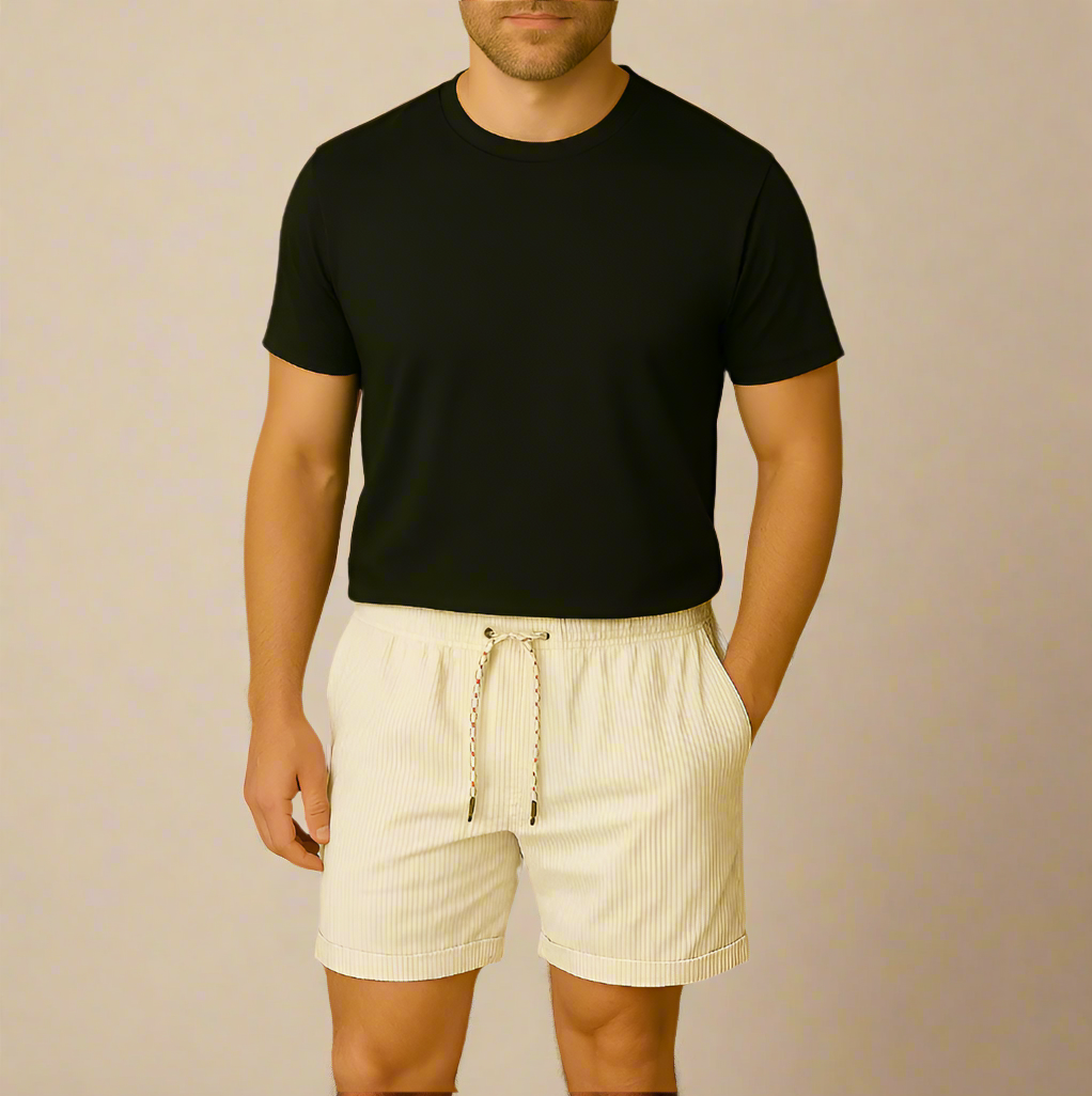 Axel Cord Shorts | Bequeme Grüne Kurze Hose mit Kordelzug für Herren