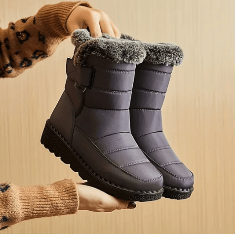 Gefütterte Winterstiefel für Damen - Chunky Stiefeletten mit Plateau-Sohle - Warme Boots für den Winter