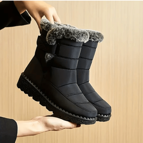 Gefütterte Winterstiefel für Damen - Chunky Stiefeletten mit Plateau-Sohle - Warme Boots für den Winter