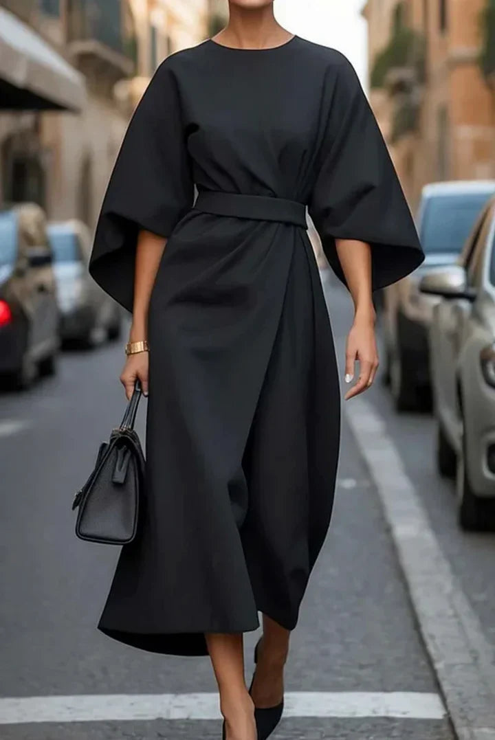 Olivia Midikleid | Elegantes Business Kleid mit Fledermausärmeln