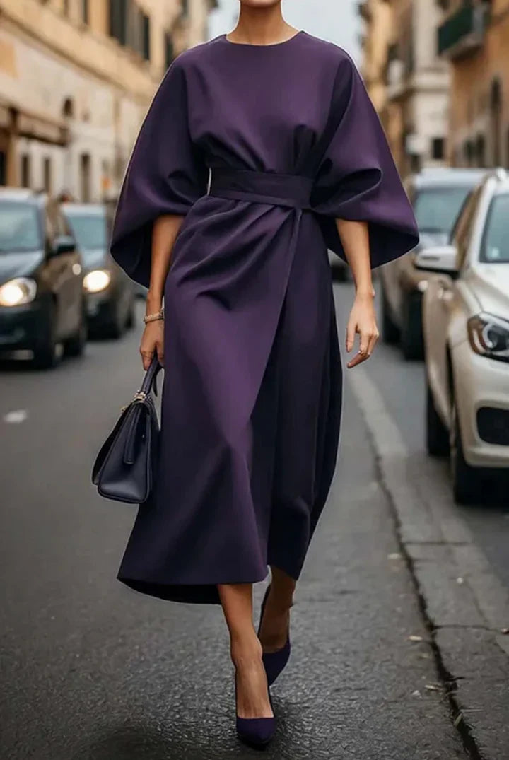 Olivia Midikleid | Elegantes Business Kleid mit Fledermausärmeln
