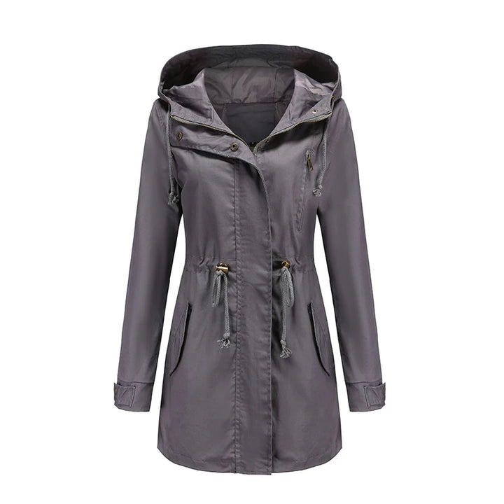 Mila Regenjacke -  Wasserfeste Lange Damen Jacke mit Kapuze