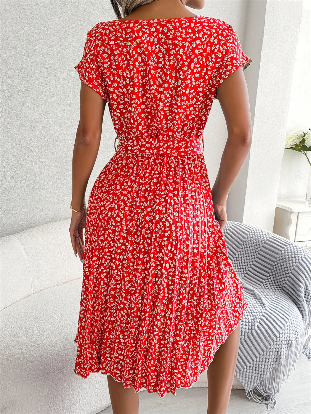 Olivia Sommerkleid | Luftiges Midikleid mit hoher Taille