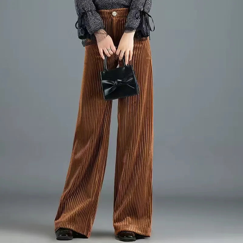 Palazzo Hose - Bequeme Cordhose mit Gummiband für Sommer