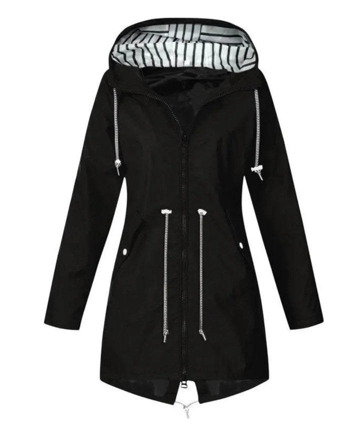 Viva Regenjacke -  Wasserfeste Lange Damen Jacke mit Kapuze