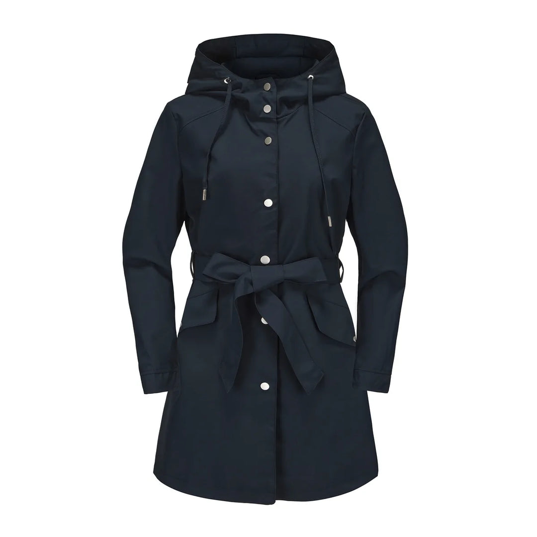 Carmen Regenjacke -  Wasserfeste Lange Damen Jacke mit Kapuze