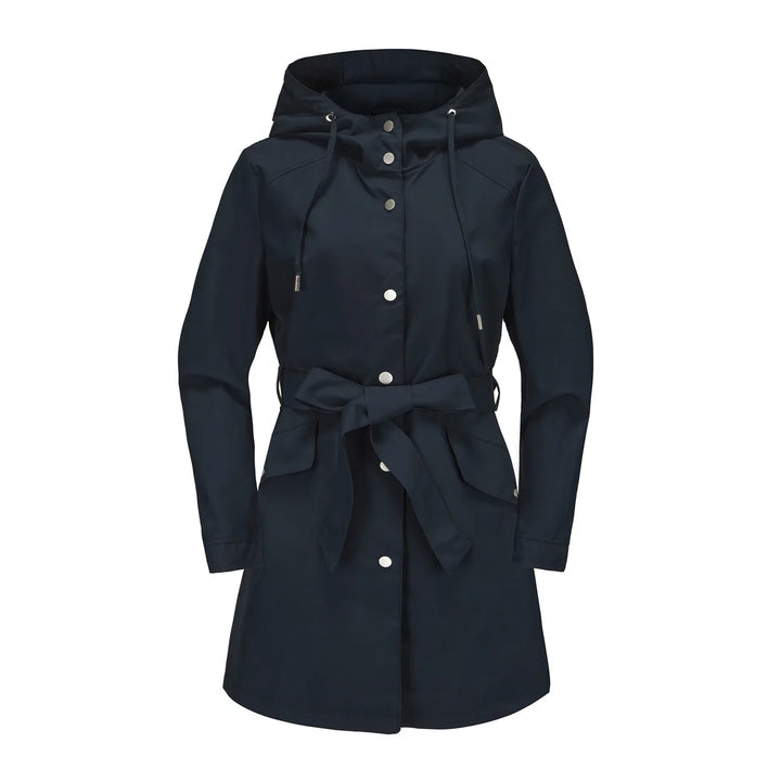 Carmen Regenjacke -  Wasserfeste Lange Damen Jacke mit Kapuze