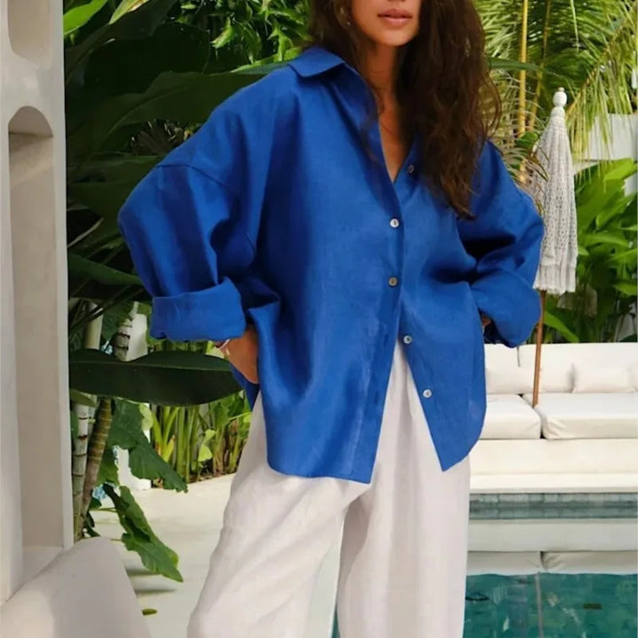 Oversized Bluse - Elegante Lockere Langarmbluse