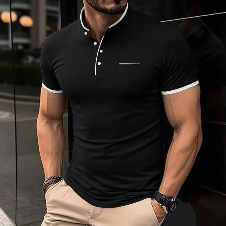 Henley T-shirt für Herren -  Elegantes T-shirt mit Brusttasche für Sommer